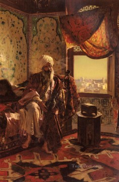 水ギセルを吸うアラビアの画家ルドルフ・エルンスト Oil Paintings